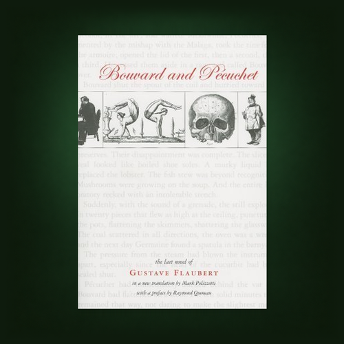Front cover of Bouvard and Pécuchet by Gustave Flaubert, featuring antique illustrations and a skull.